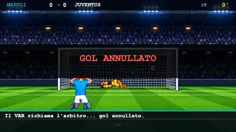 Lo schermo del VAR: «Gol annullato»